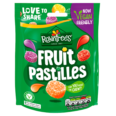 Rowntree's® Fruit Pastilles Sharing Bag 143g - Vegan Friendly Sweets