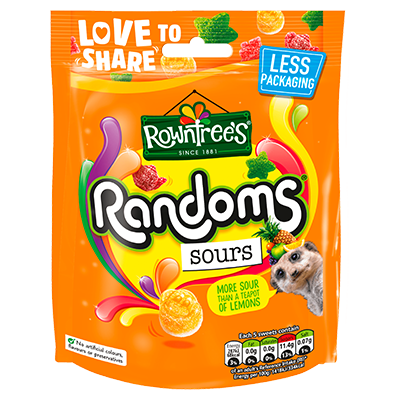 ROWNTREE'S Randoms Sours Sweets Sharing Bag 140g