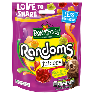 ROWNTREE'S Randoms Juicers Sweets Sharing Bag 140g