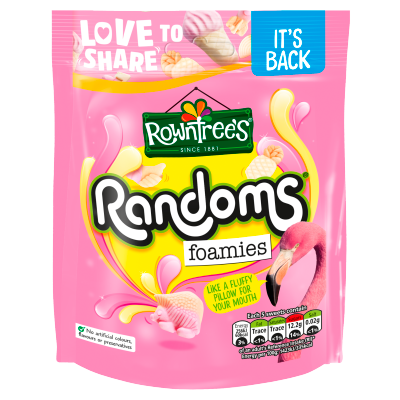 Rowntree's Randoms Foamies Sweets Sharing Bag 120g Pack Shot